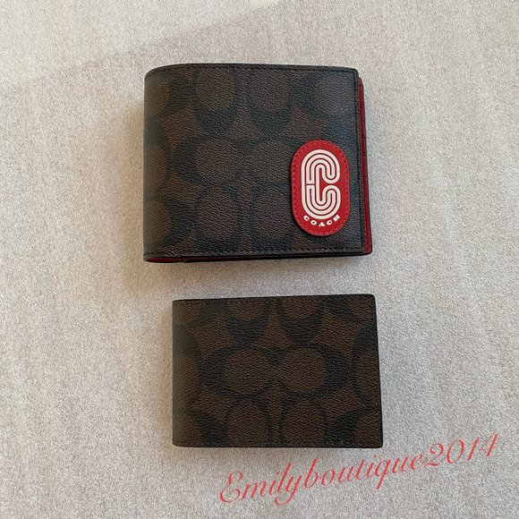 Coach Bags Nwt Coach C8297 Mens 3 In Wallet In Colorblock Signature